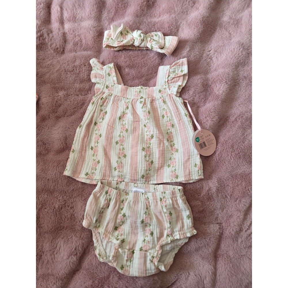 Floral threads baby girl set 3-6 mos